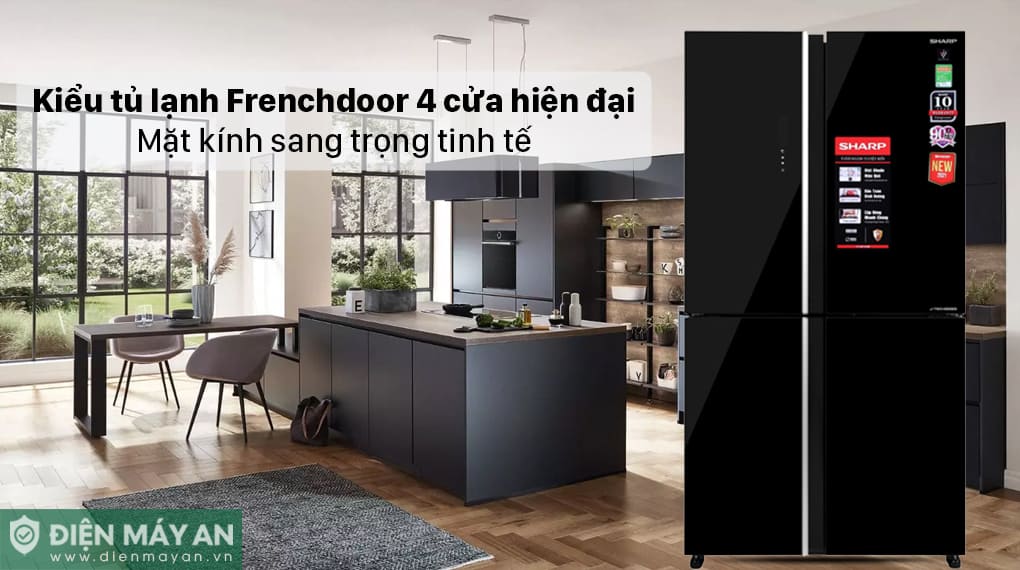 Tủ lạnh Sharp Inverter 525 lít Multi Door SJ-FXP600VG-BK